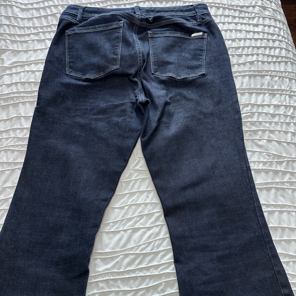 White House Black Market women’s jeans. Skinny flare. Size 10. Dark wash.